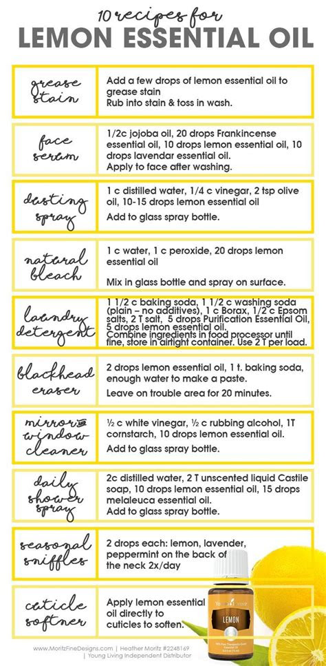 recipes  lemon essential oil essential oils