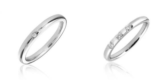 Engagement wedding ring in one