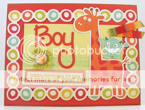 Giraffe Boy Birthday Card
