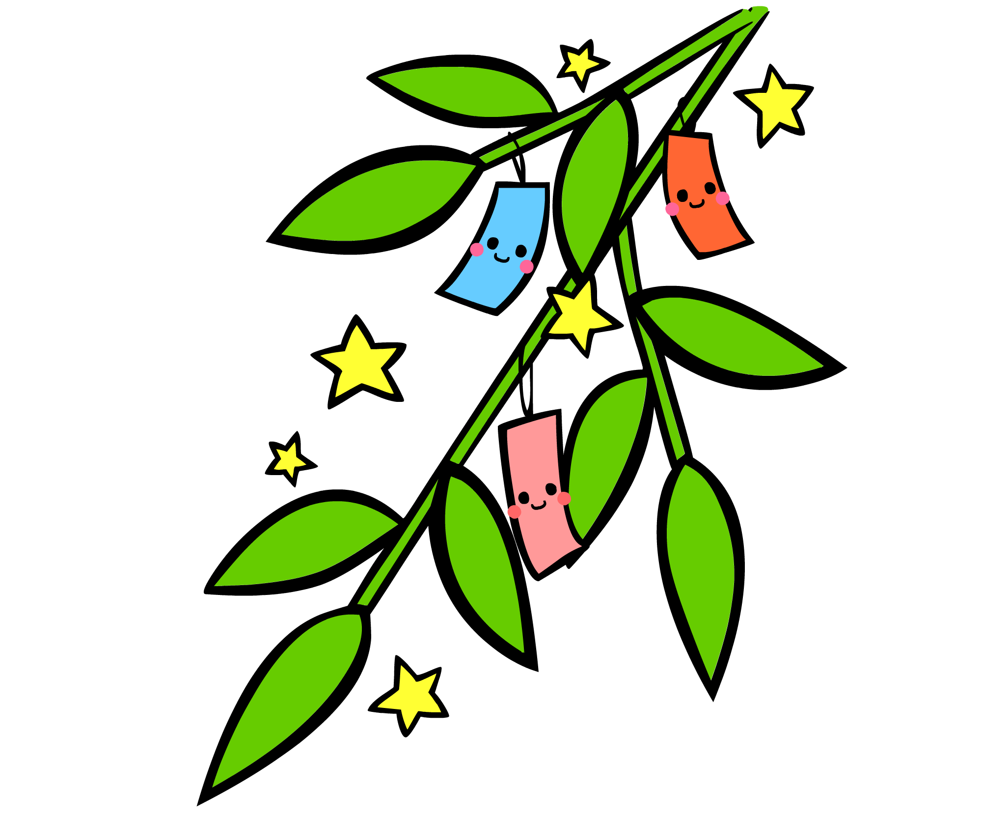 カット絵 七夕のイラスト素材 織姫 彦星 イラスト 七夕の