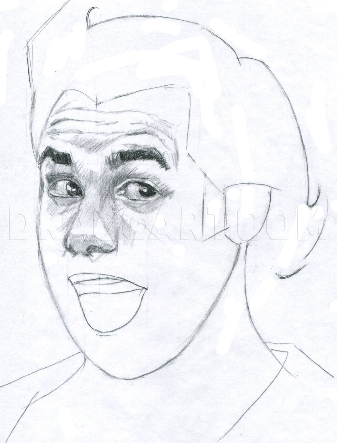 how to draw ace ventura, jim carrey step 10