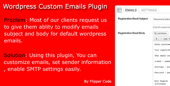 Wordpress Custom Emails - CodeCanyon Item for Sale
