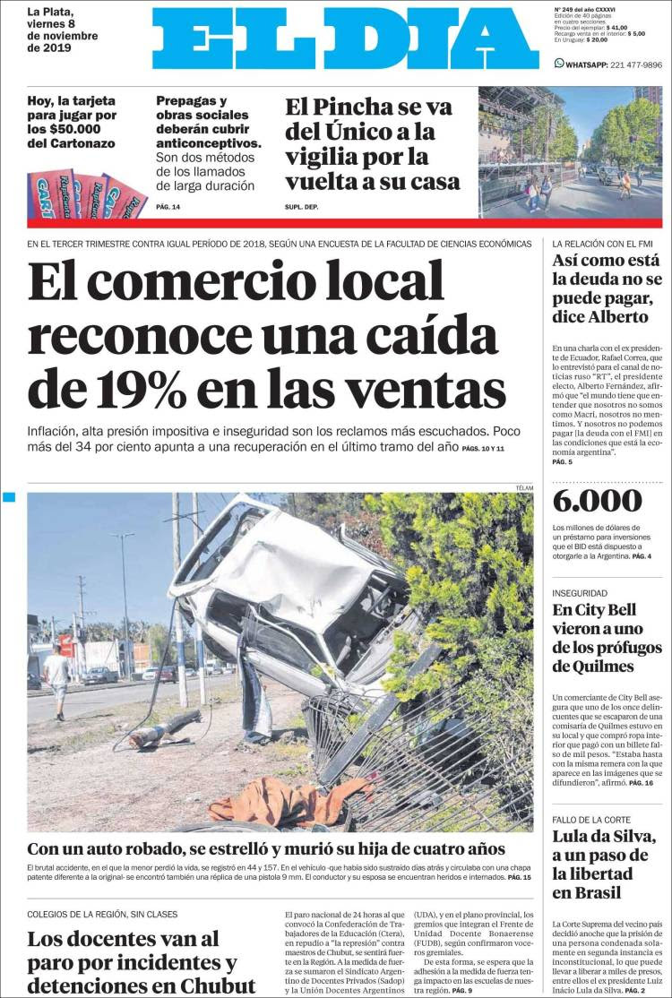 Portada de El Día de la Plata (Argentina)