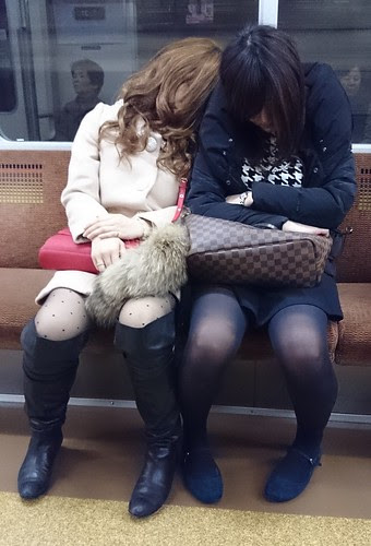 Sleeping Girls on Metro