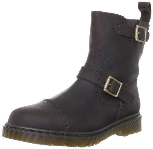 Dr. Martens Men's Asher Motorcycle Boot,Dark Brown Burnished Wyoming,11 UK/12 M US On Sale