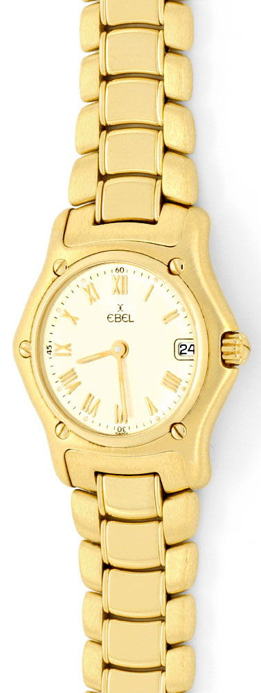 Foto 2, EBEL 1911 DAMEN-ARMBANDUHR GELB-GOLD GEPRÜFT NEUZUSTAND, U1251