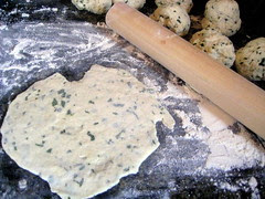 Coconut-Cilantro Flatbread: Rolling the Dough