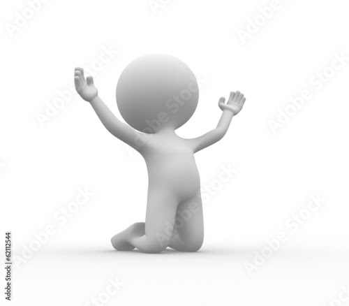 Person on his knees praising