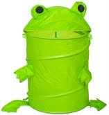 AEI Kid's Collapsible Laundry Hamper, Storage Bin, Frog, Duck or Puppy, Animal Fun, Decorative Design (Frog)
