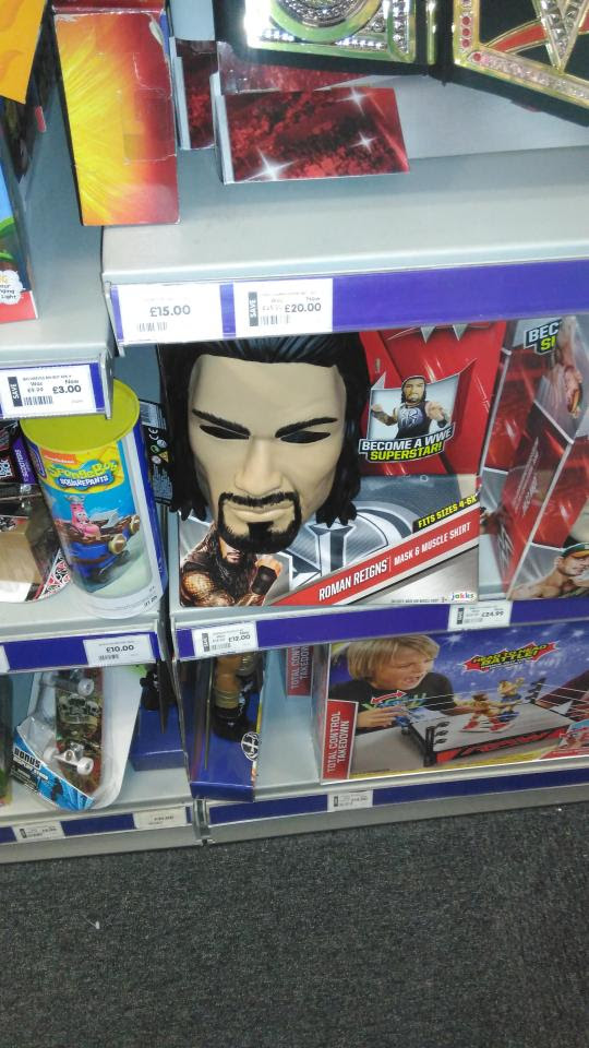 The WWE mask which was spotted in sale in the Touchwood Shopping Centre in Solihull, Birmingham.