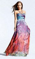 Faviana Celebrity Chiffon Print Prom Dress with Scarf 6660 image