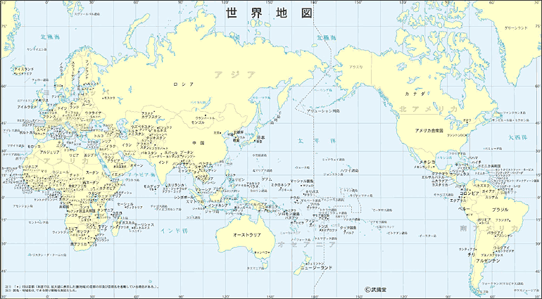 世界地図の検索 国名入りの世界地図画像 白地図