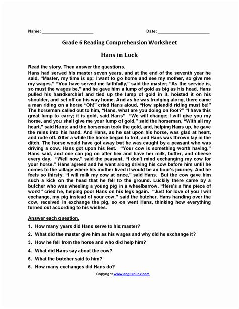  free printable reading comprehension worksheets grade 5 lexias blog