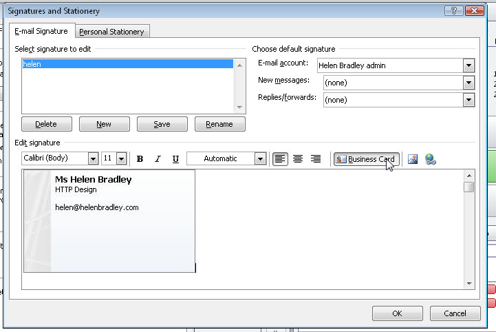Outlook – create Your own Signature Business Card ...