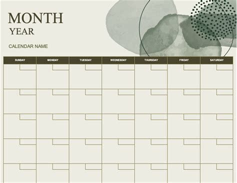  blank monthly calendar