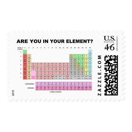 Are You In Your Element? Periodic Table Humor Stamps