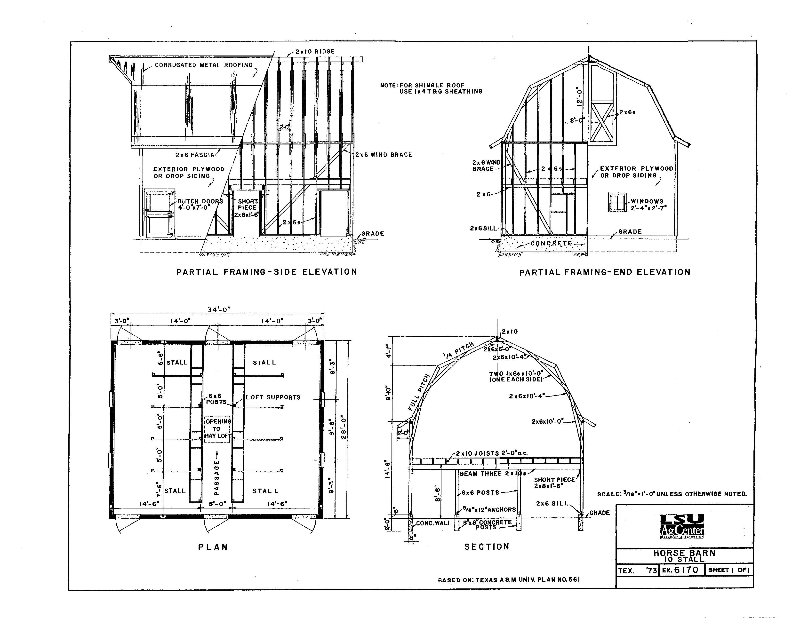 Sample Horse Barns &amp; Horse Barn Plans – Steel Buildings – Free