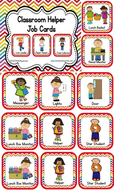 As of june 2014, florida law states that children can enter kindergarten if they have their fifth birthday either on or before september 1 of that year. classroom job cards rainbow chevron classroom helpers preschool jobs