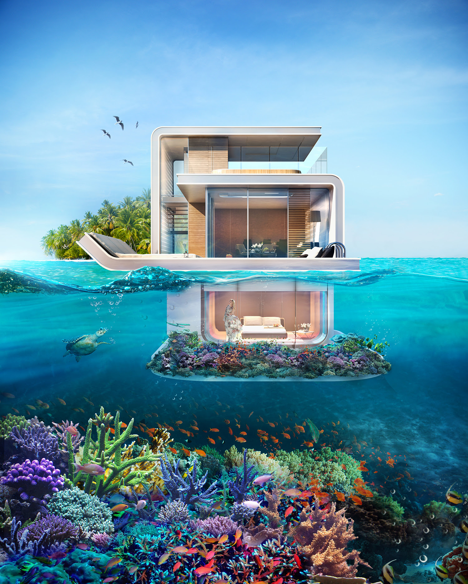 Dubai s iFloatingi Seahorse iHomesi Are Partially Submerged Dubai s iFloatingi Seahorse iHomesi Are Partially Submerged