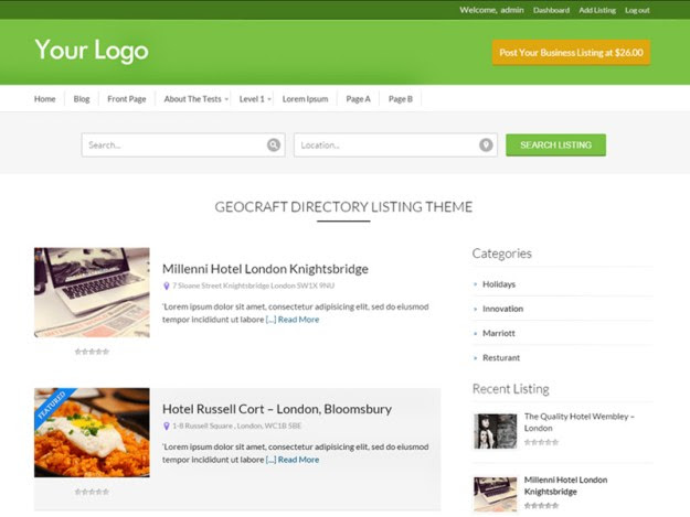 Business-Directory - one of 20 free wordpress themes for business consultants