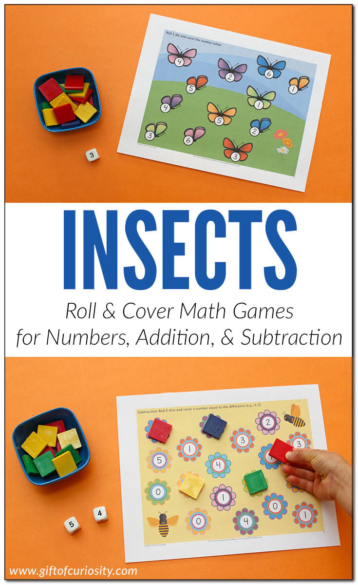 Free Insect Roll & Cover Math Games | Free Homeschool Deals
