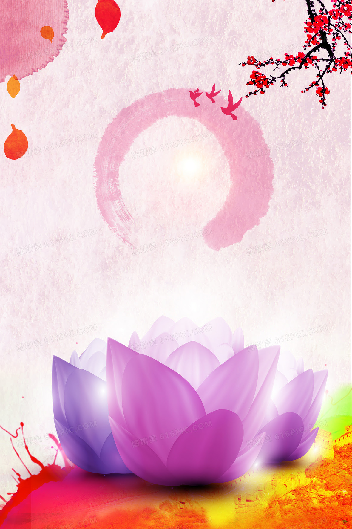 莲花背景图片下载 免费高清莲花背景设计素材 图精灵