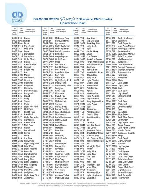  free printable diamond dotz color chart
