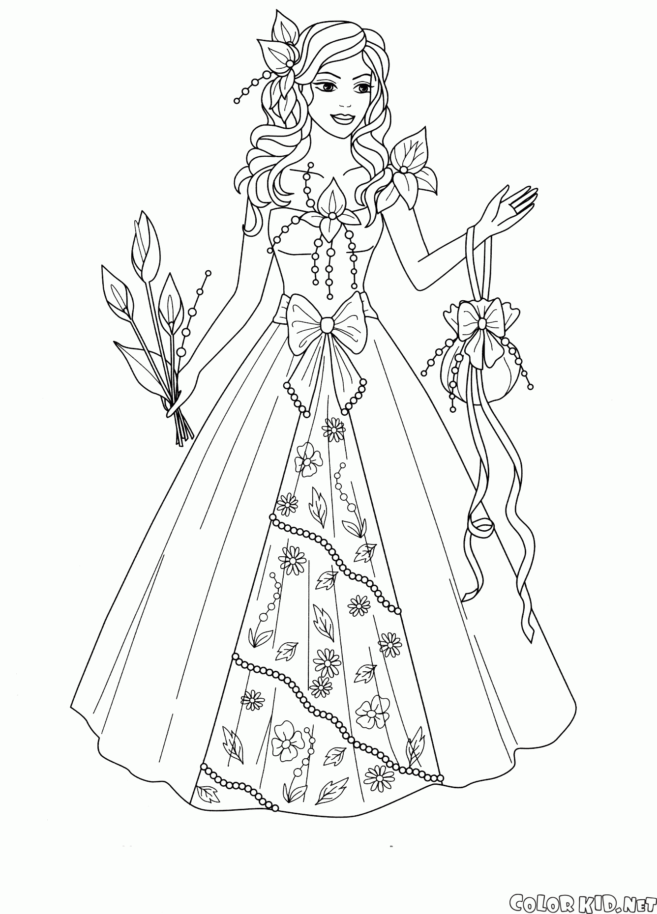 Favorito Disegni da colorare La principessa del regno dei fiori GV14