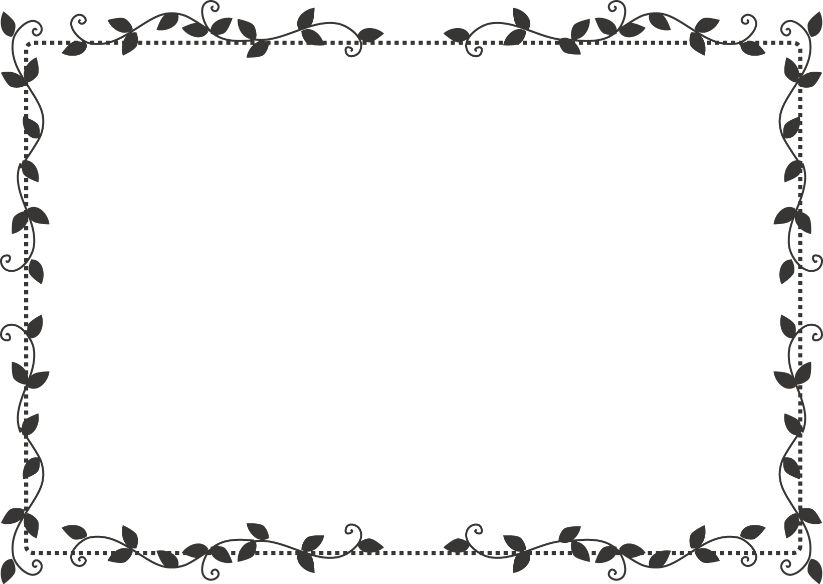 枠 イラスト飾り枠 葉デザイン 無料イラスト素材