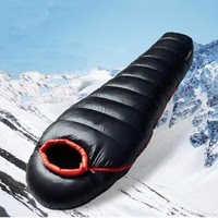 Mummy Duck Down Sleeping Bag for Outdoor Camping Hiking Travel with Carry Bag
