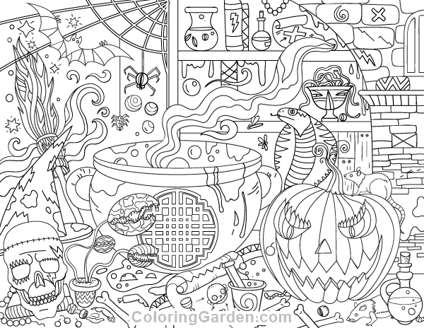 18+ Halloween Coloring Pages For Adults Printable Free, Coloring Pages Ideas!