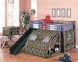 Coaster Kid's GI Child Bunk Bed with Slide and Tent, Twin Size