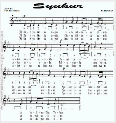 Not lagu wajib nasional Indonesia  Fida Zalfa