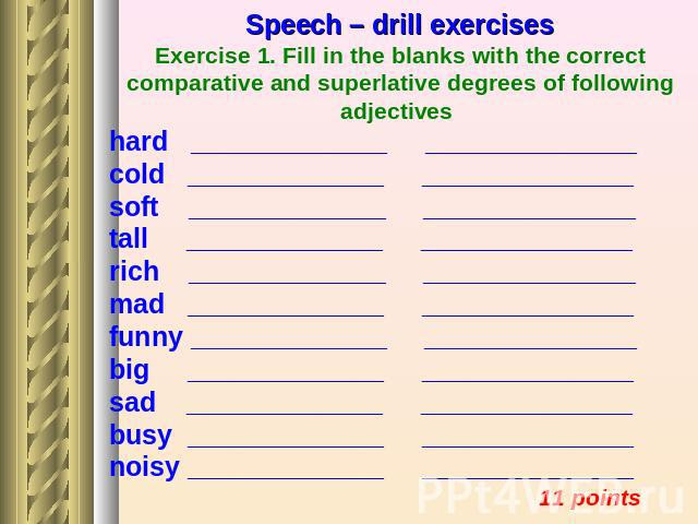 KokoPics Pictures: adjectives degrees of comparison
