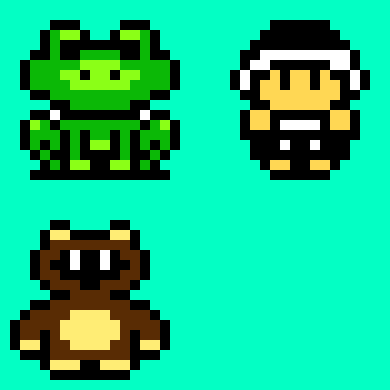 Super Mario Bros 3 Power Ups Pixel Art Maker