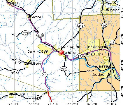 Corning New York Map Corning, New York (NY 14830) profile: population, maps, real 
