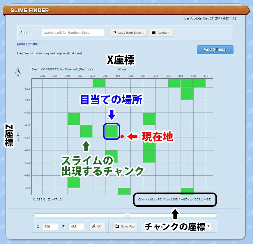 マインクラフト スライムボールの集め方 スライムチャンクを使おう