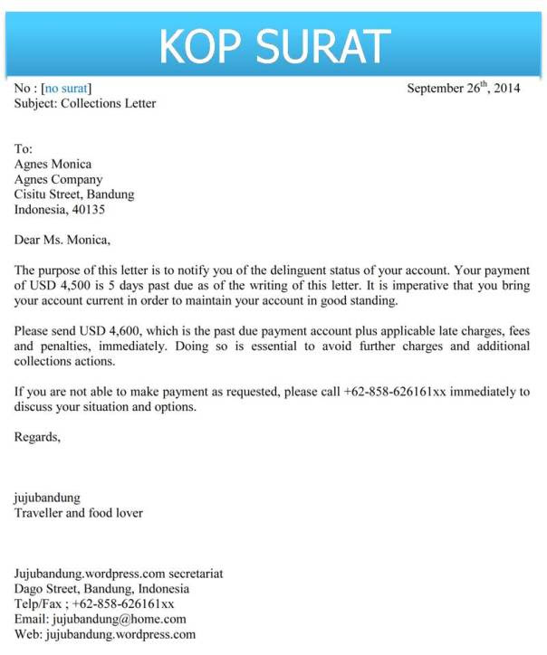Contoh Application Letter Dalam Bahasa Inggris  Contoh U