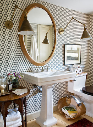 Bathroom Wall  on Vintage  Sconces  Rita Konig Modern Moroccan Bathroom Design With