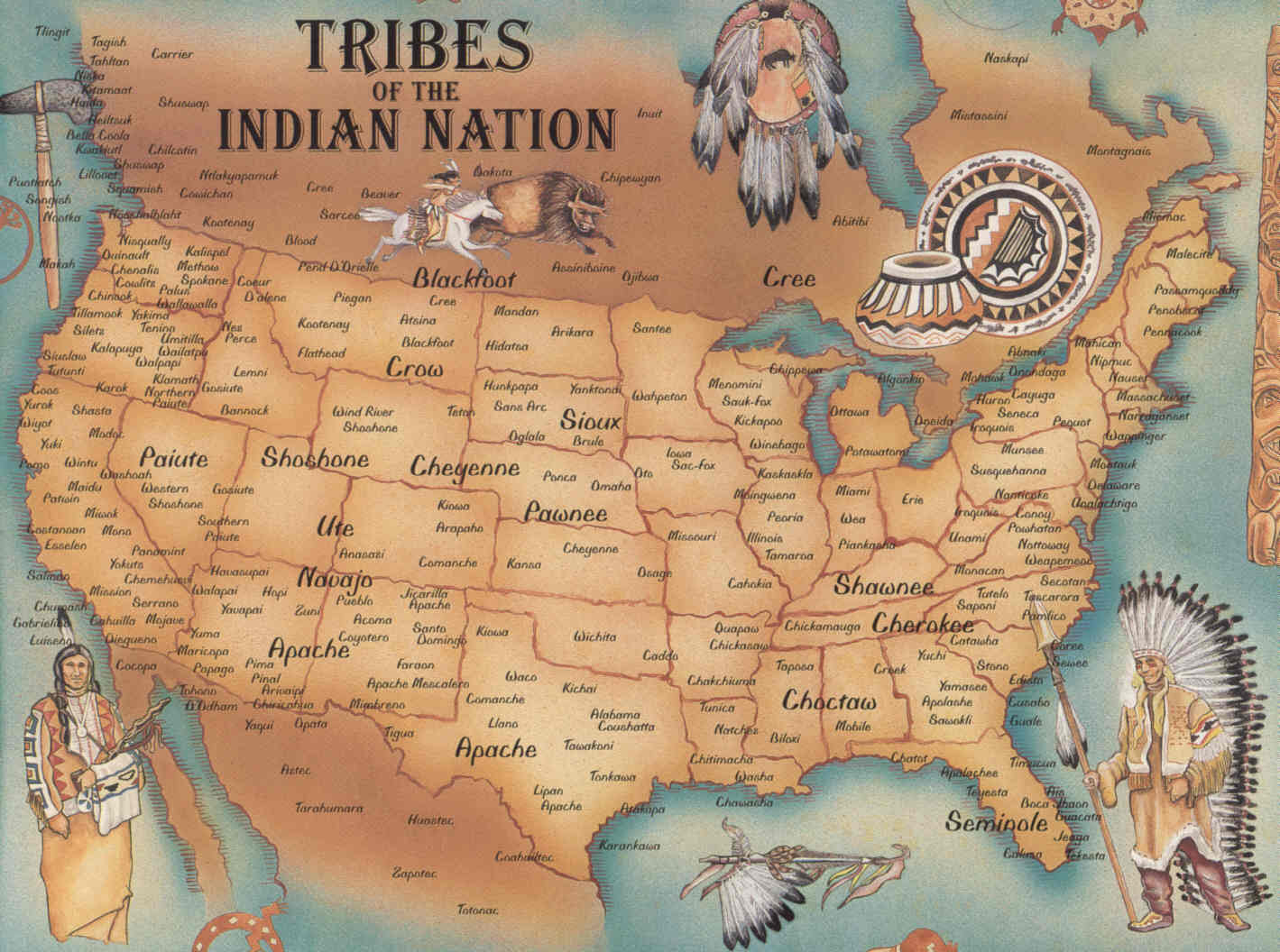 Native American Tribes Us Map US: Map of the Native American Tribes