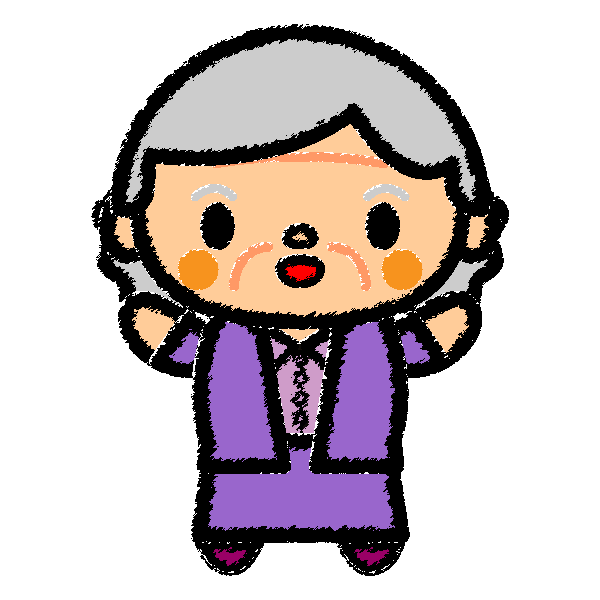 手書き風でかわいいおばあちゃんの無料イラスト 商用フリー オイデ43