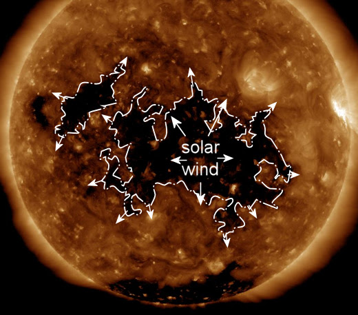 SOLAR WIND INCOMING:If this linksup with the South Pole,1/3 of The Sun Is Engulfed In A Solar Storm