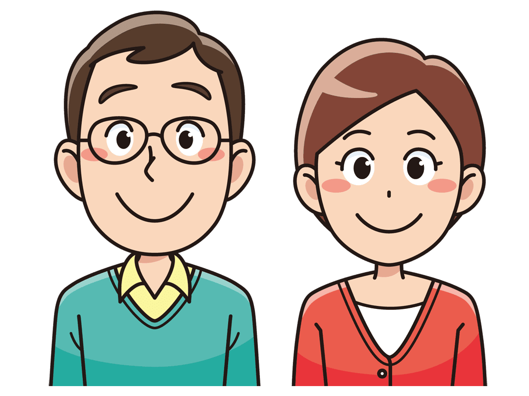 笑顔の40代夫婦 無料イラスト素材 イラスト素材図鑑