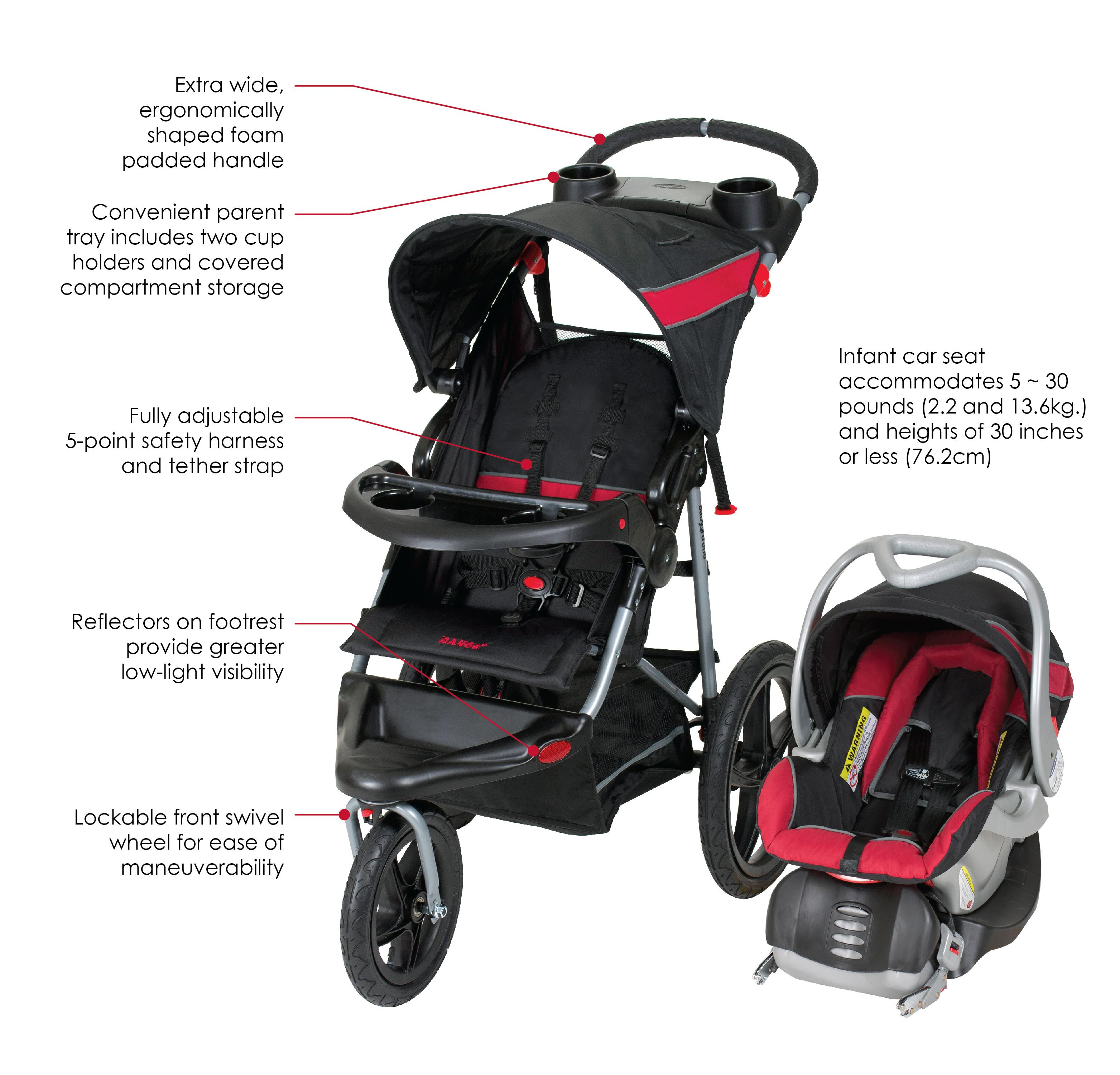 Carrinho De Bebe Bebe Conforto Baby Trend Expedition Jogger Travel System Cor Phantom Imports Baby