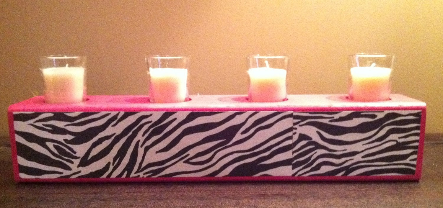 Funky wooden votive holder