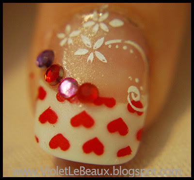 heart nail painting nail art design