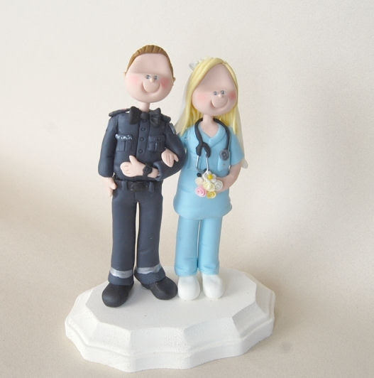  Wedding  Cake  Topper  Paramedic and Nurse  by little people