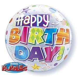 Single Source Party Supplies - 22" Bubble Birthday Party Patterns Mylar Foil Balloon