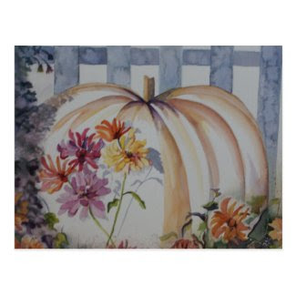 Pumpkin watercolor post card