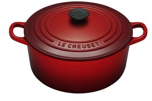 Le Creuset Cast Iron Round Casserole, Cerise, 22 cm